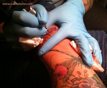 Inking the tattoo